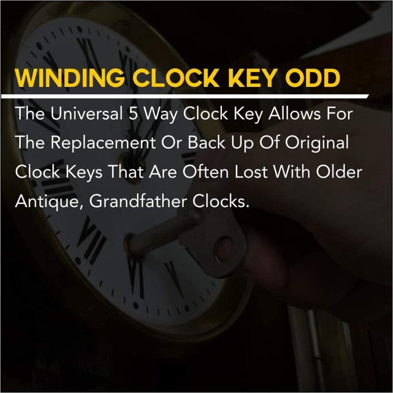 Brass Blessing : 5 Prong Brass Clock Key for Winding Clocks, ODD Numbers, 1 Piece (5023) - Image 3